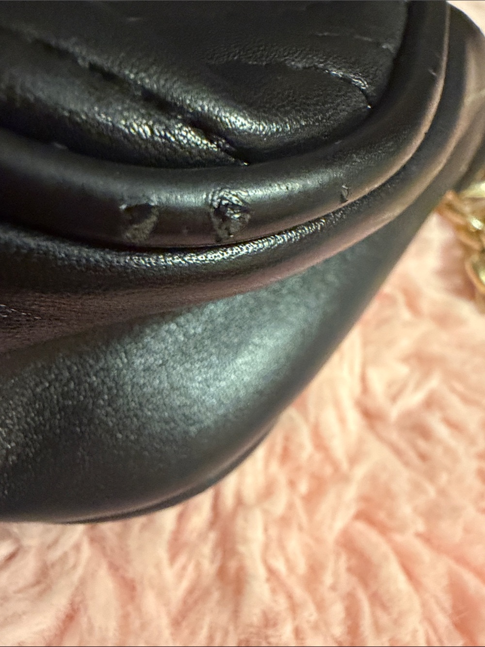 Black Quilted Crossbody with Gold Logo Hardware - Picture 8 of 8